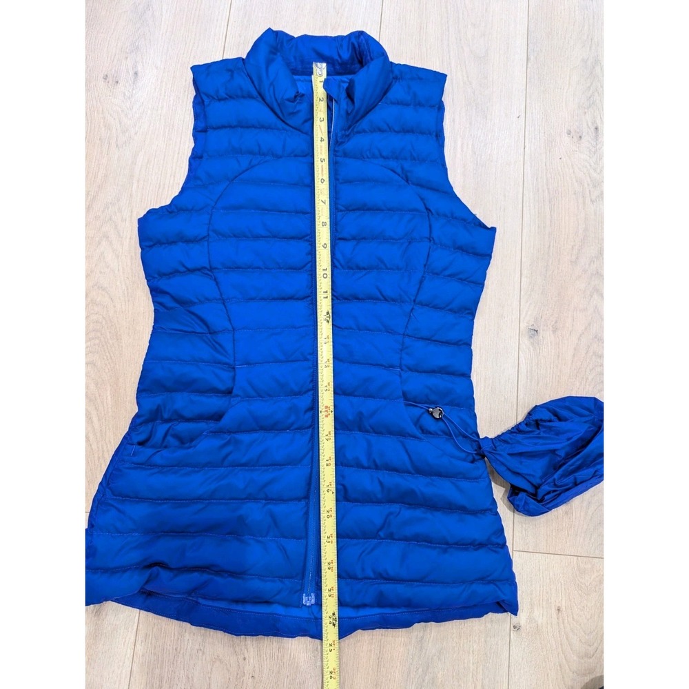 Lululemon Pack It Down Again Vest Sz 2 Lazurite Blue Goose Down Full Zip Pockets - Picture 6 of 12